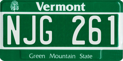 VT license plate NJG261