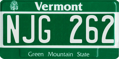 VT license plate NJG262