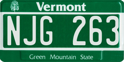 VT license plate NJG263