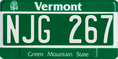 VT license plate NJG267