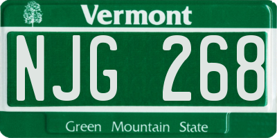 VT license plate NJG268