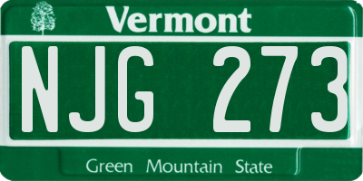 VT license plate NJG273