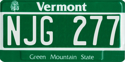VT license plate NJG277