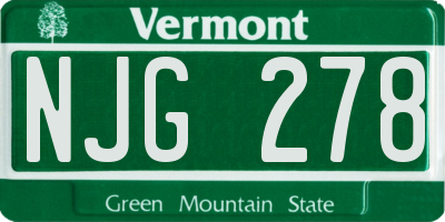 VT license plate NJG278