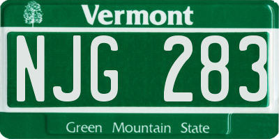VT license plate NJG283