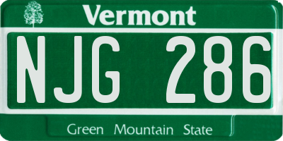 VT license plate NJG286