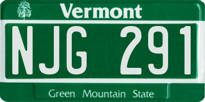 VT license plate NJG291