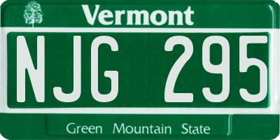 VT license plate NJG295