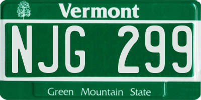 VT license plate NJG299
