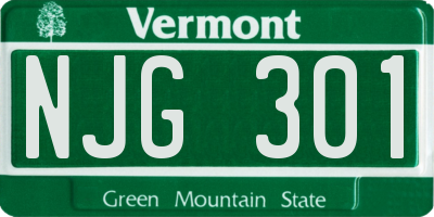 VT license plate NJG301