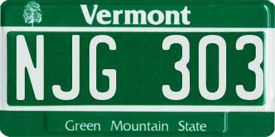 VT license plate NJG303