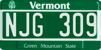 VT license plate NJG309