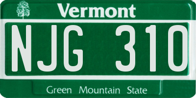 VT license plate NJG310
