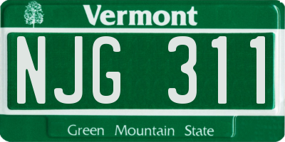 VT license plate NJG311
