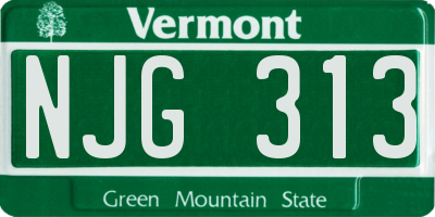 VT license plate NJG313