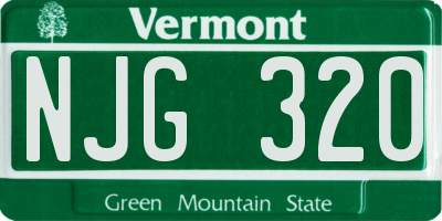 VT license plate NJG320