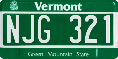 VT license plate NJG321
