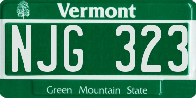 VT license plate NJG323