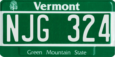 VT license plate NJG324