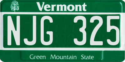 VT license plate NJG325