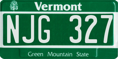 VT license plate NJG327