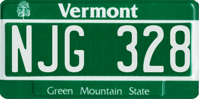 VT license plate NJG328