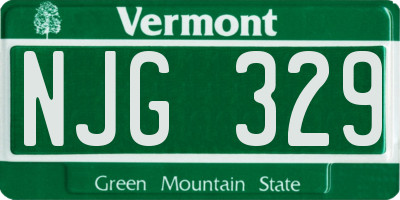 VT license plate NJG329