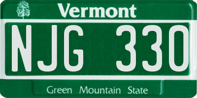 VT license plate NJG330