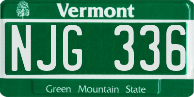 VT license plate NJG336