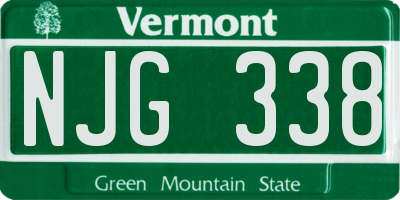 VT license plate NJG338