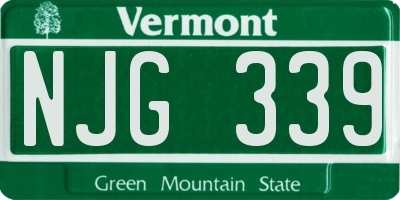VT license plate NJG339
