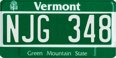 VT license plate NJG348