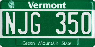 VT license plate NJG350
