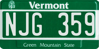 VT license plate NJG359