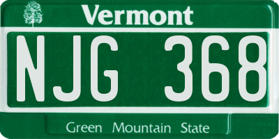 VT license plate NJG368