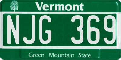 VT license plate NJG369