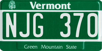 VT license plate NJG370