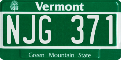 VT license plate NJG371