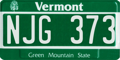 VT license plate NJG373