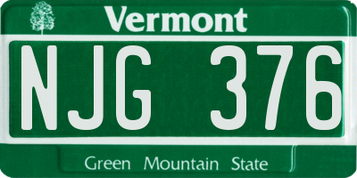 VT license plate NJG376