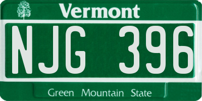 VT license plate NJG396