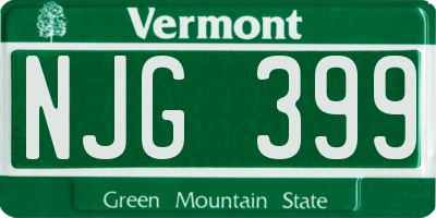 VT license plate NJG399
