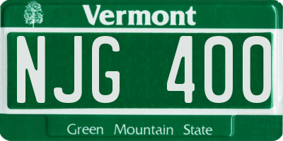 VT license plate NJG400