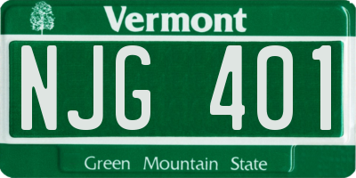 VT license plate NJG401