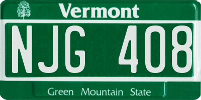 VT license plate NJG408