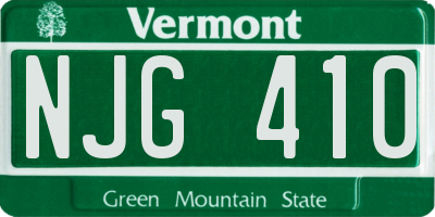 VT license plate NJG410
