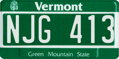 VT license plate NJG413