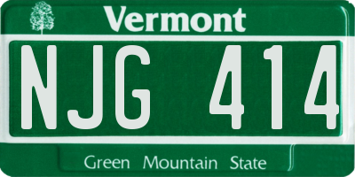 VT license plate NJG414