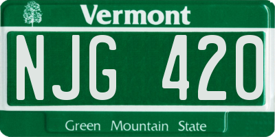 VT license plate NJG420