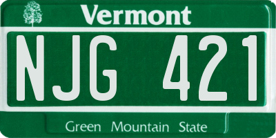 VT license plate NJG421